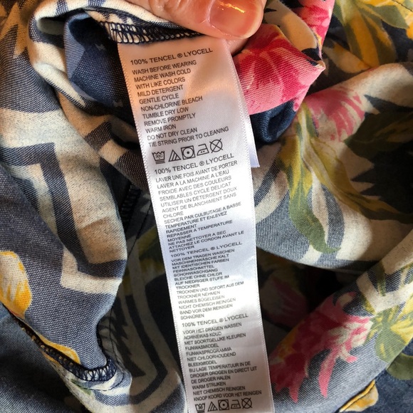 Tommy Bahama Aloha Shift denim Dress blue pink floral flowers yellow size XS - Picture 8 of 8